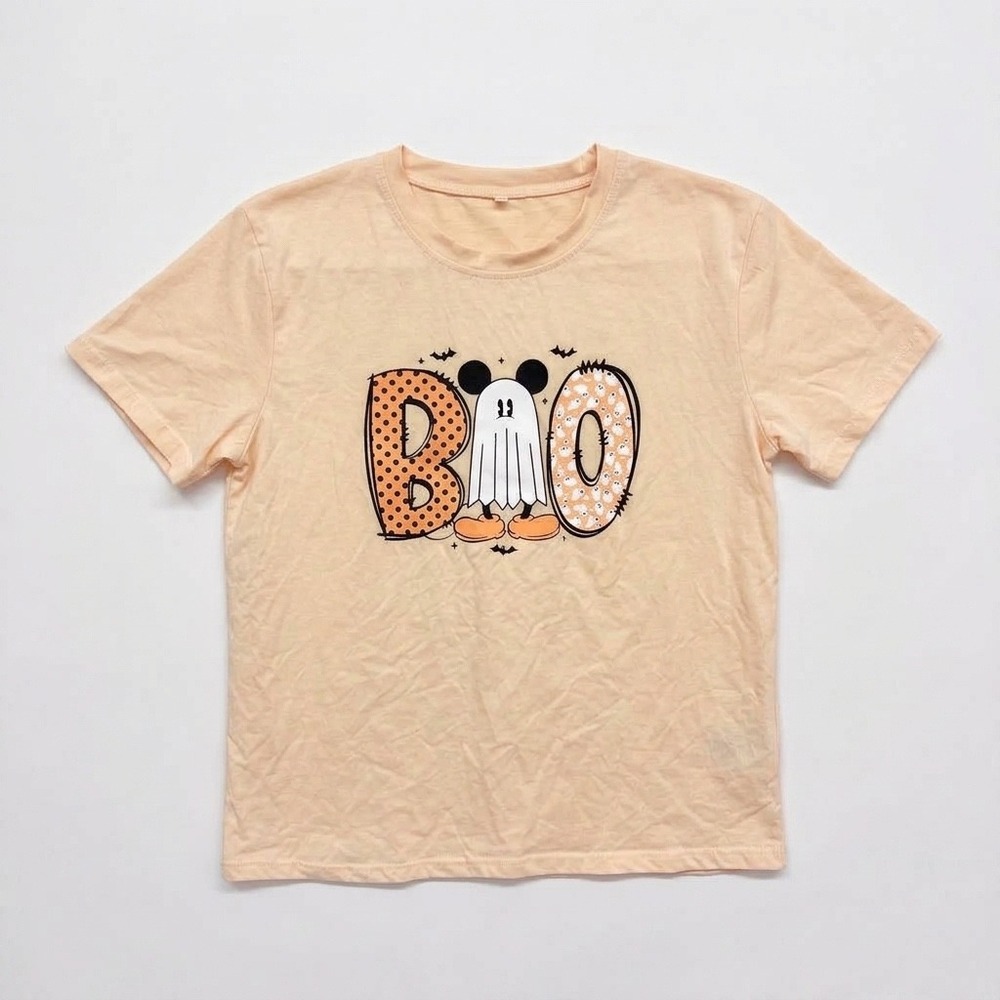 Peach Halloween 'Boo' Short Sleeve Tee